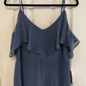 NWT Birdy Grey Chiffon Blue Bridesmaid Dress